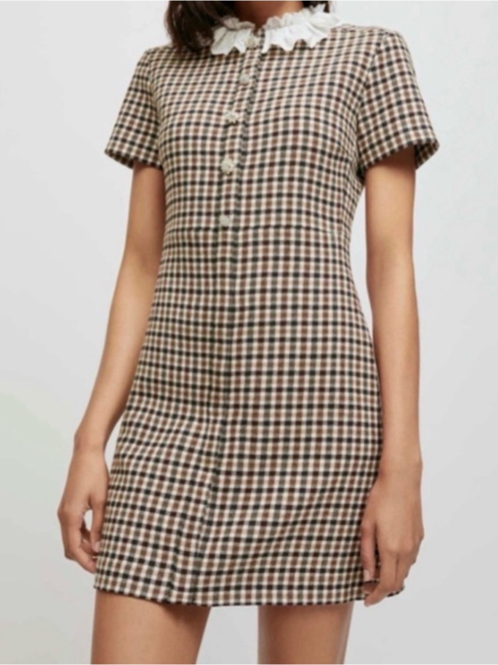 Maje Brown Plaid Dress (size 34/XS/0)